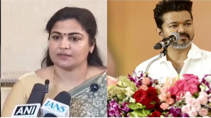 விஜய் பேச்சுக்கு கண்டனம் தெறிவுக்கும் தவெக பெண் நிர்வாகி ரஞ்சனா நாச்சியார்