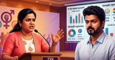 விஜய் பேச்சுக்கு கண்டனம் தெறிவுக்கும் தவெக பெண் நிர்வாகி ரஞ்சனா நாச்சியார்